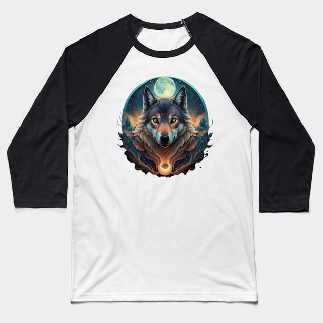 wolf abstract Baseball T-Shirt by Peter smith